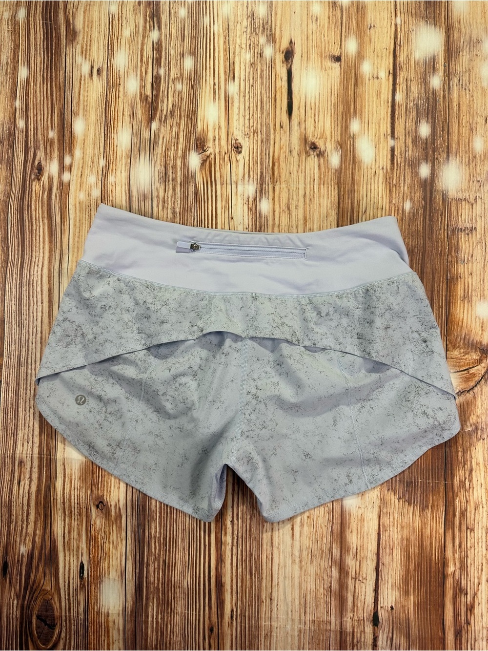 LULULEMON SPEED UP MR MID RISE LINED SHORT Size  6 GRAVEL DUST PASTEL BLUE